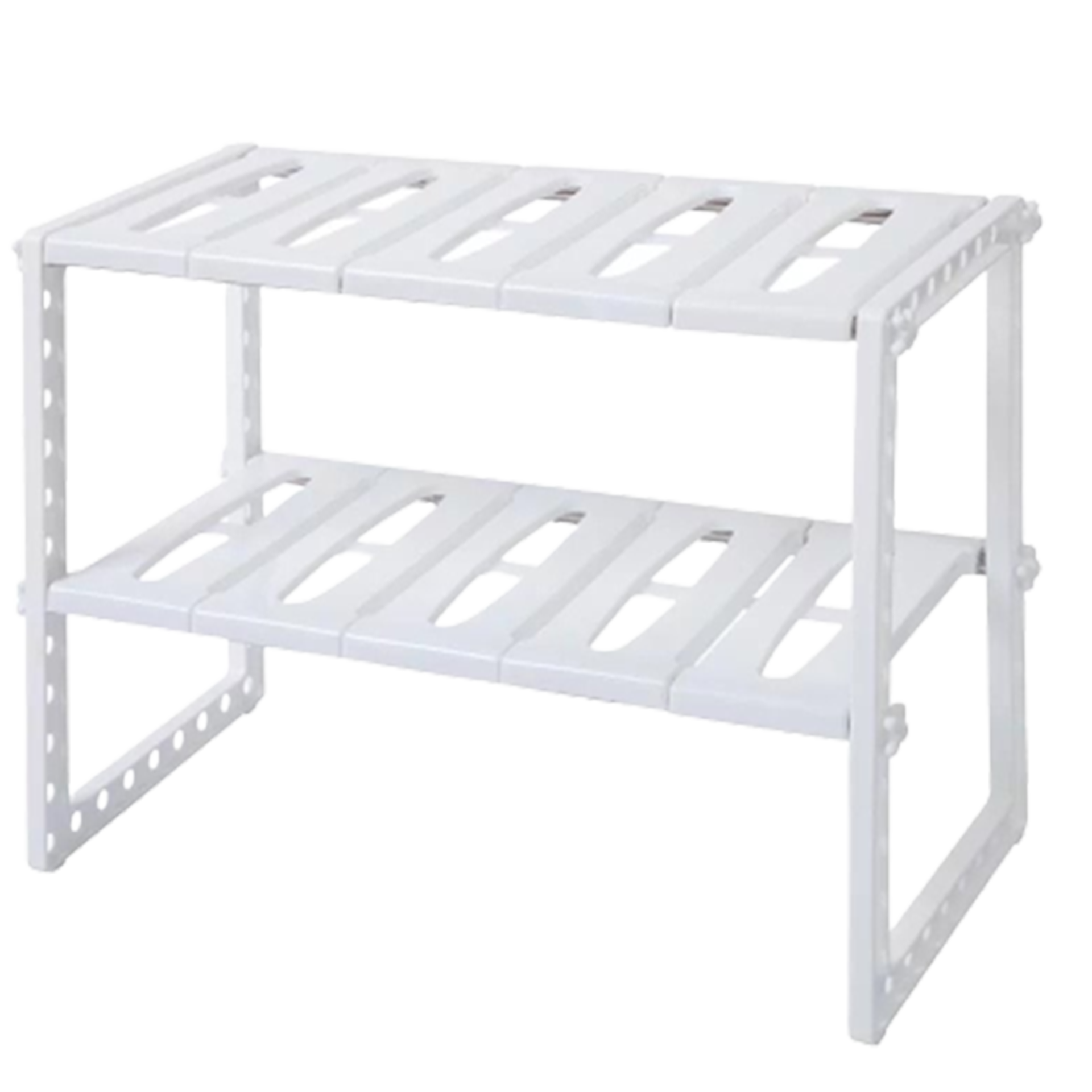 Ubesgoo 2 Tingkat Yang Dapat Diperluas Stackable Di Bawah Wastafel Rak Penyimpanan Adjustable Rak Penyimpanan Organizer Lemari untuk Kamar Mandi Dapur Rumah Putih