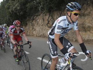 Alberto Contador (Saxo Bank Sungard) leads Cadel Evans (BMC)