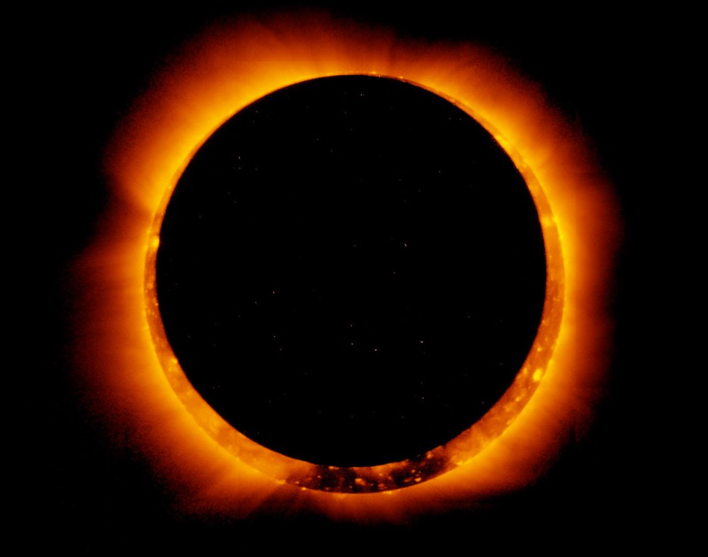 An annular solar eclipse on Jan. 4, 2011, as seen by the Hinode spacecraft.