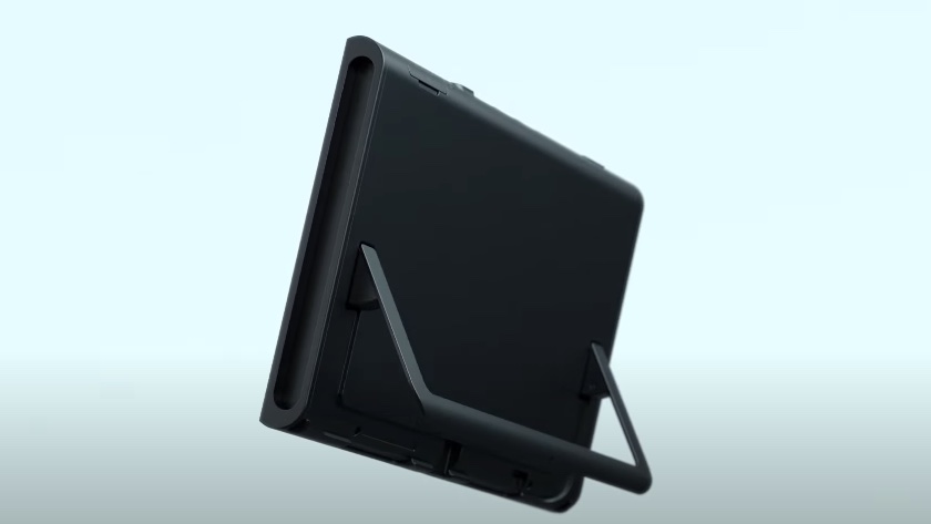 A look at the kickstand built into the Nintendo Switch 2, as seen in the teaser, reveal video released on January 16, 2024.