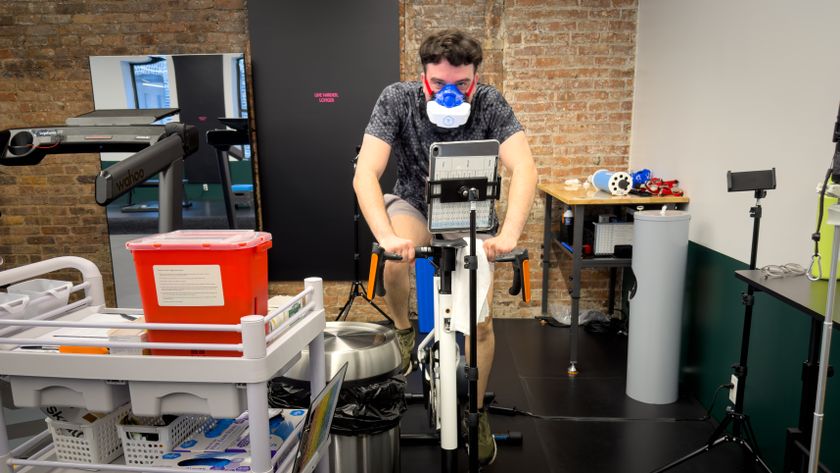 Paul Antill doing his V02 Max Test on a bike