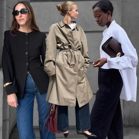 fashion collage of three influencers including Anna LaPlaca, Clara Dyrhauge, and Sylvie Mus wearing elegant outfit ideas