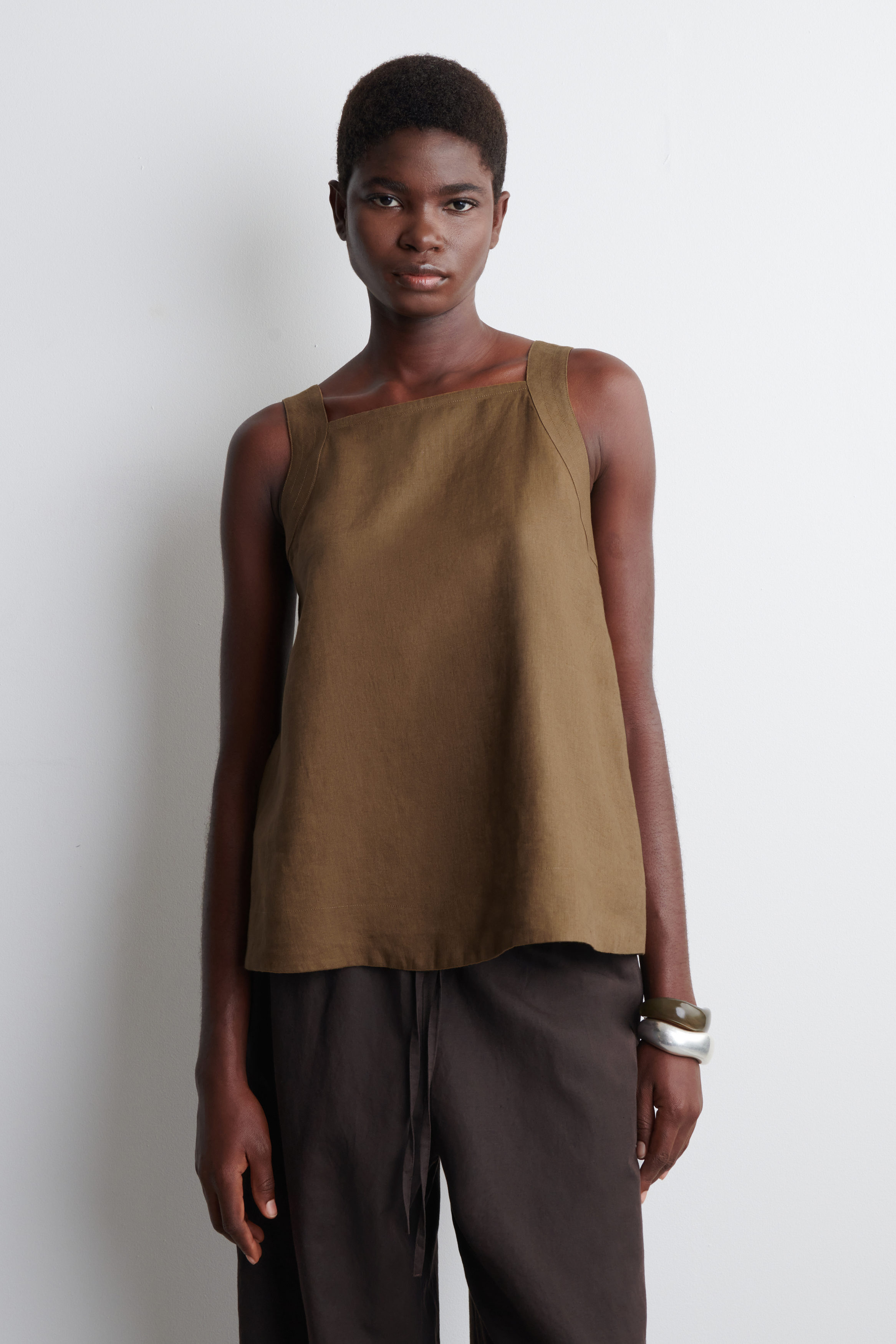 Tie-Back Linen Top