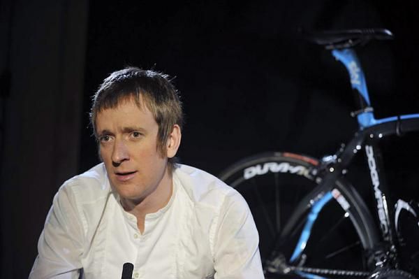 Team's Sky newest hire, Great Britain's Bradley Wiggins, answers questions from the media about his move to the British ProTour squad.