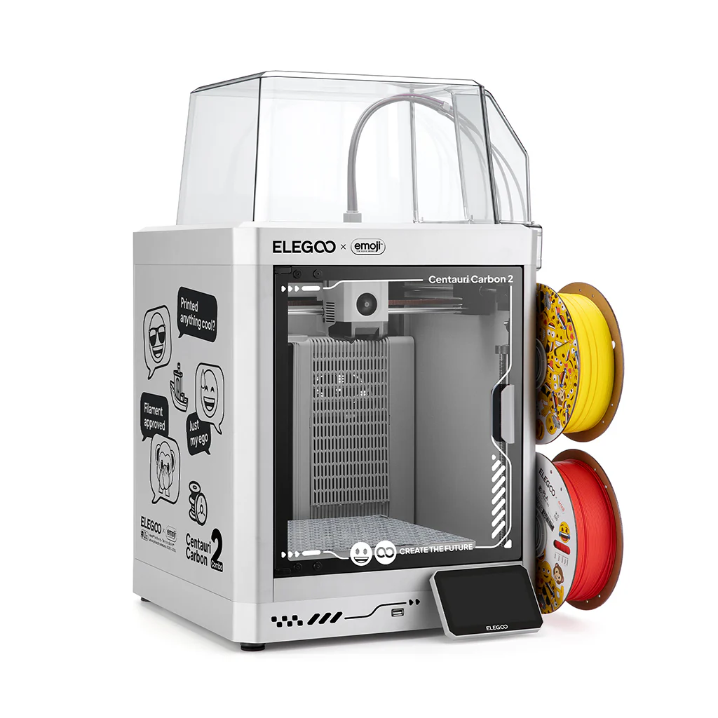 The Elegoo x emoji Centauri Carbon 2 Combo on a white background