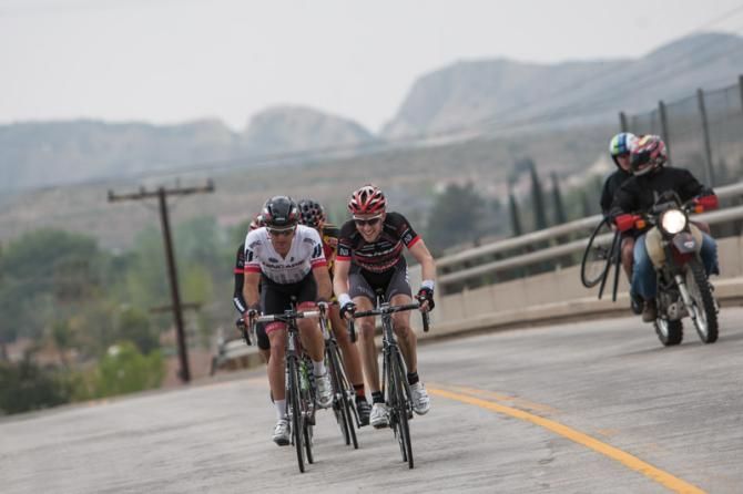 A late break heading into the last lap for the men.