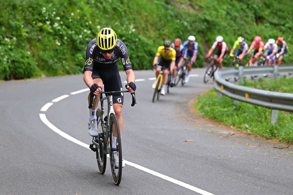 EIBAR SPAIN APRIL 06 David de la Cruz of Spain and Q365 Pro Cycling Team attacks in the breakaway during the 63rd Itzulia Basque Country 2024 Stage 6 a 1378km stage from Eibar to Eibar UCIWT on April 06 2024 in Eibar Spain Photo by Tim de WaeleGetty Images