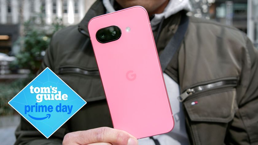 google pixel 9a in pink with prime day deal sticker