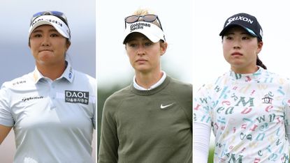 (L to R) Haeran Ryu, Nelly Korda and Mao Saigo