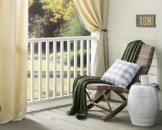 Front porch ideas by Wayfair with outdoor curtains