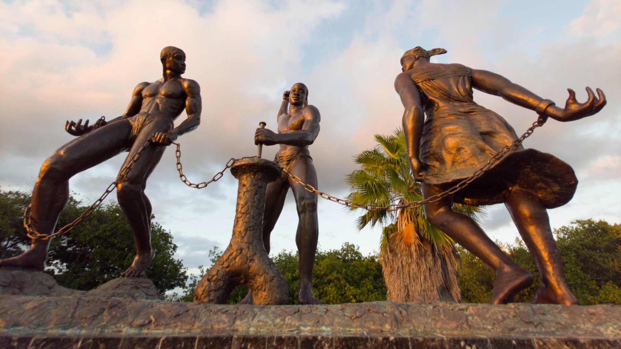 A memorial to the African slave trade in Willemstad, Cura&ccedil;ao.