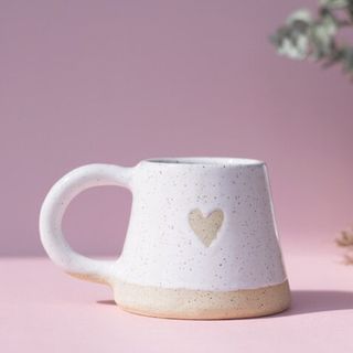 Cute ceramic heart motif mug