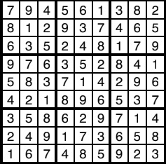 A sudoku puzzle.