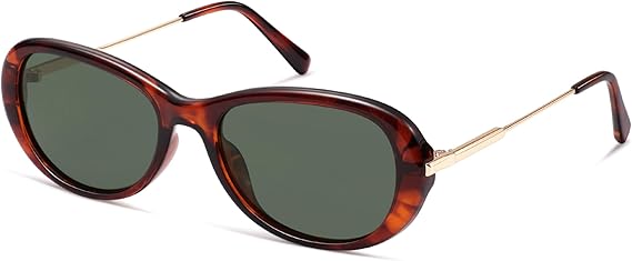 Appassal, Appassal Retro Oval Sunglasses for Women Men Trendy Classic Round Womens Polarized Vintage Shades Ap3746 Dark Red/greyish Green