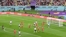 Bukayo Saka scored England’s second goal against Iran at the Khalifa International Stadium 