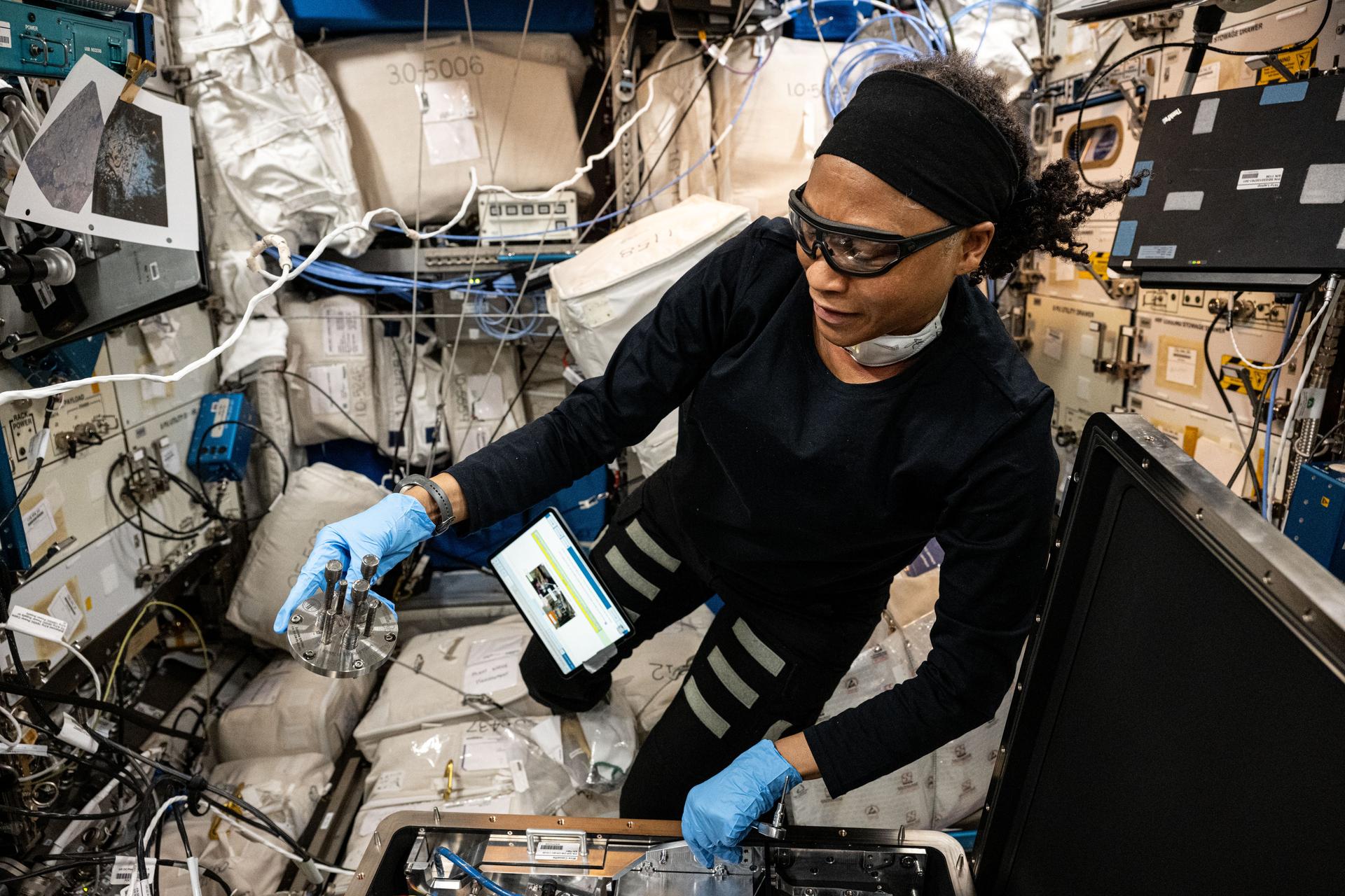 Astronauts Three-D-print first steel section whilst on ISS