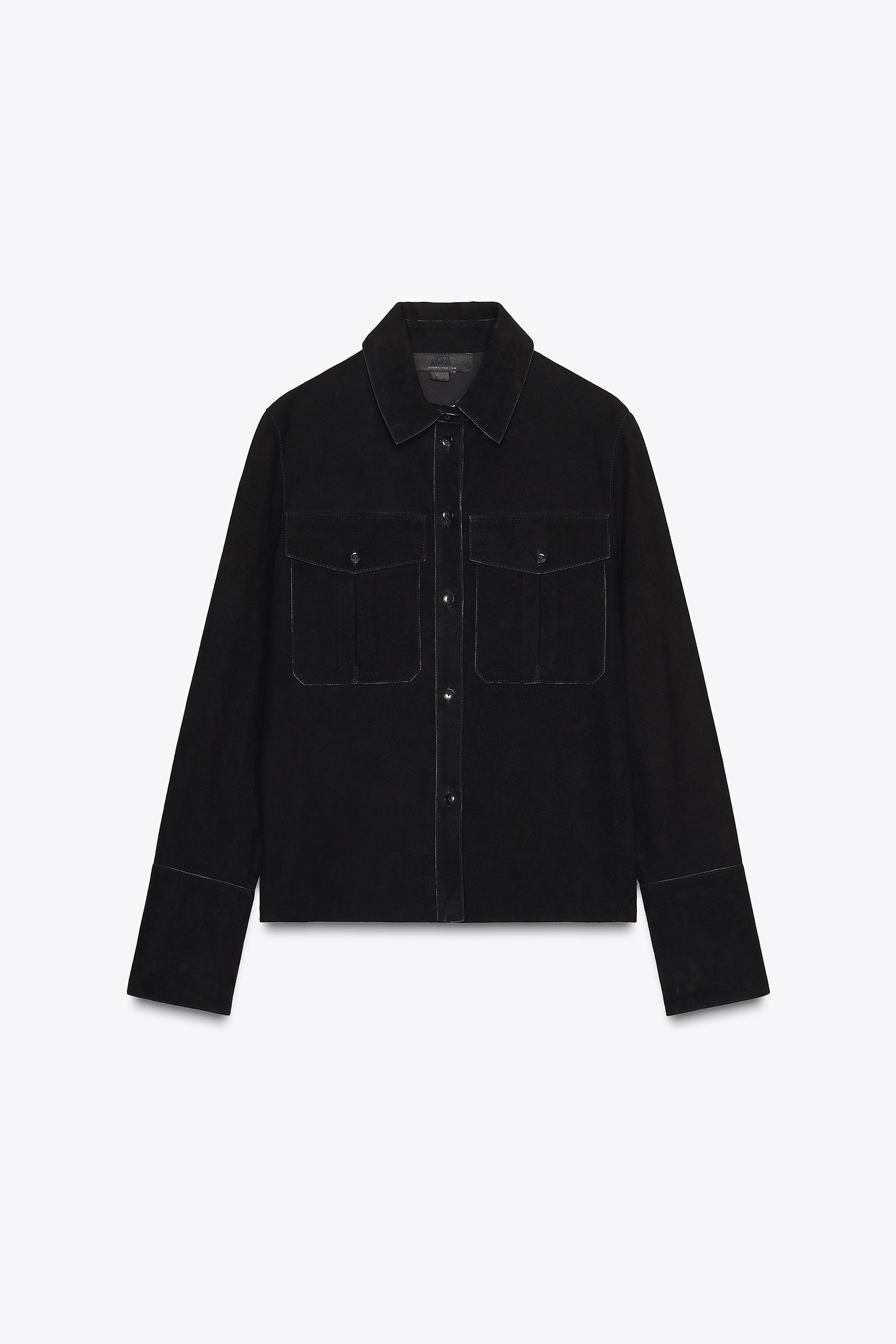 Zw Collection Suede Leather Shirt