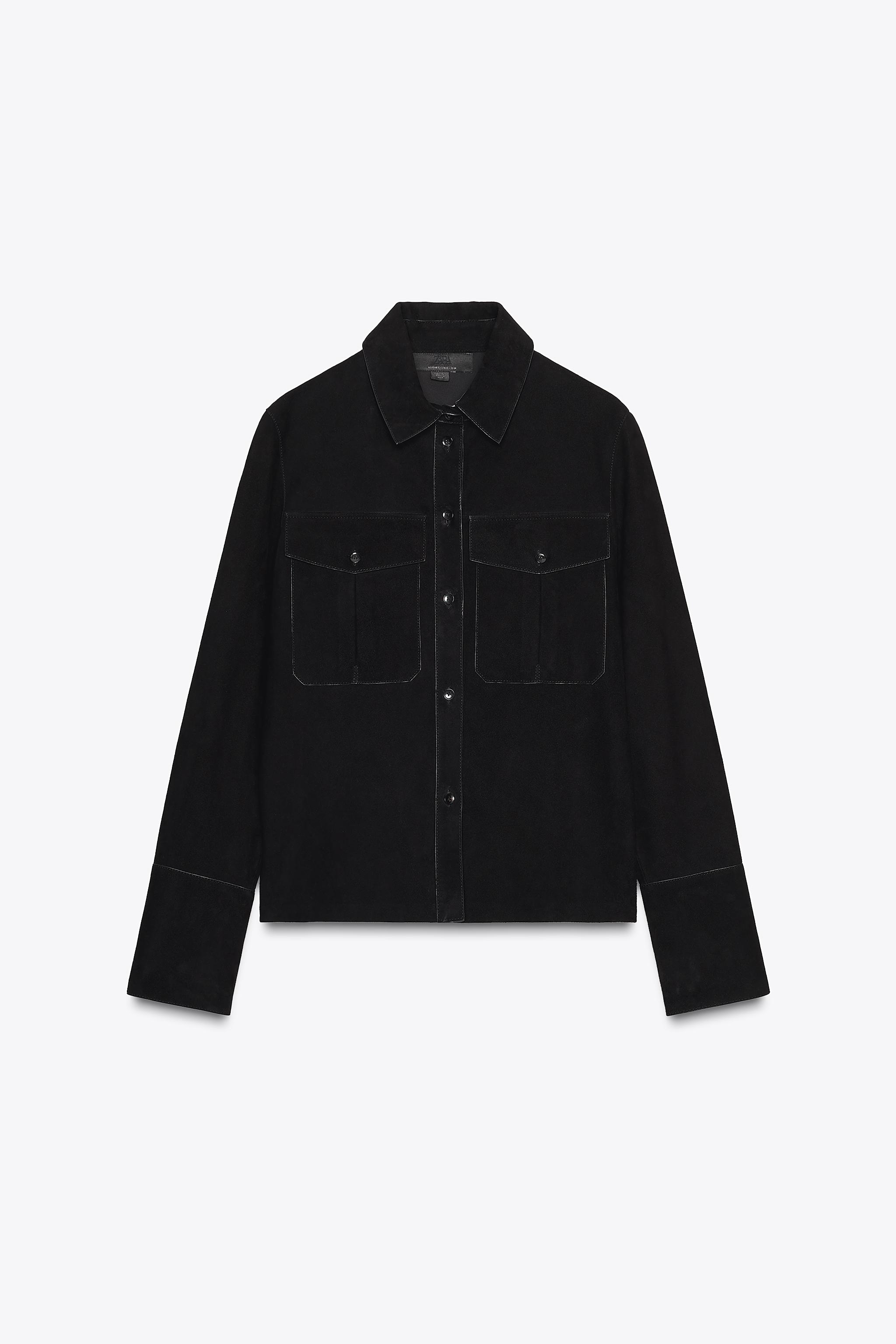 Zw Collection Suede Leather Shirt