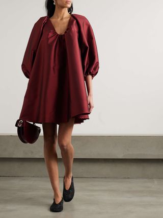 George Gathered Taffeta Mini Dress