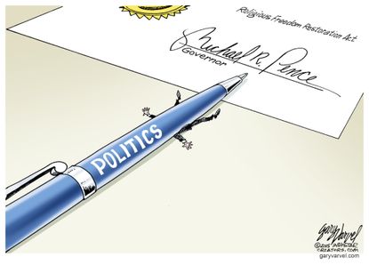 Political cartoon U.S. Indiana Pence