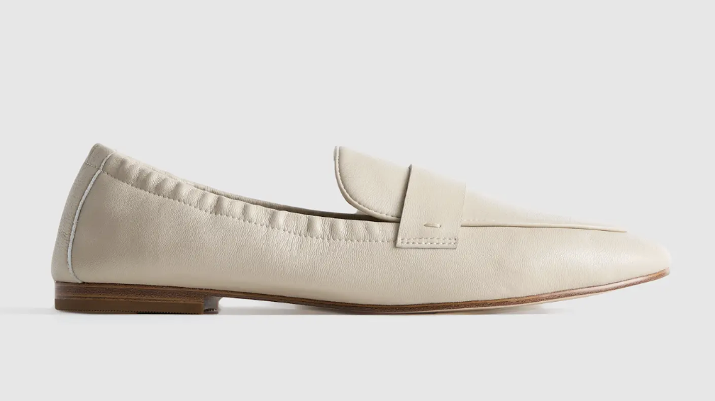 Quince, Italian Leather Soft Loafer in Almond