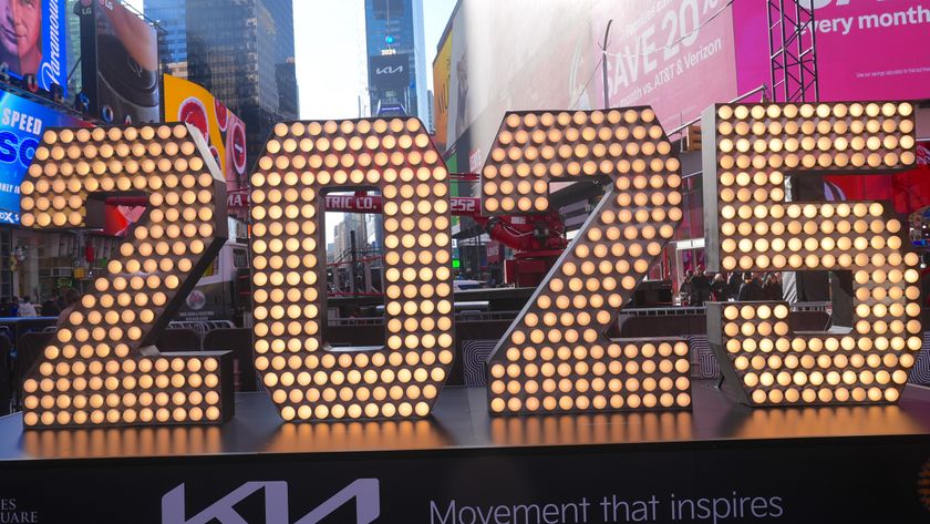  New year decorations including numerals are lit up in Duffy Square ahead of the New Year&#039;s Eve Ball Drop 2025.