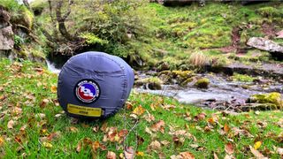 The Big Agnes Anthracite 20° sleeping bag in stuff sack
