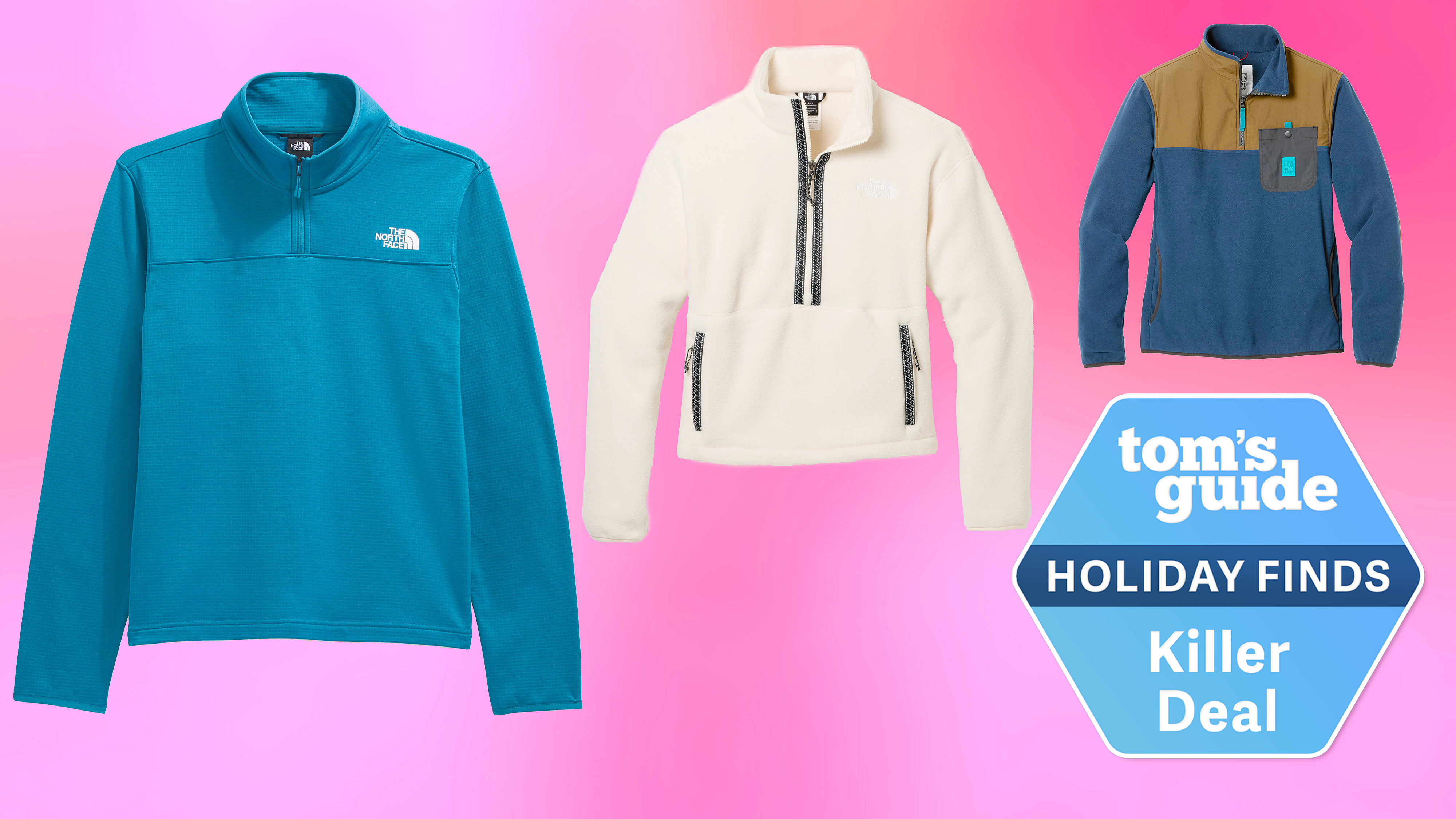 The North Face and Top Design discounted quarter-zip pullovers