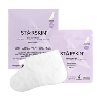 Starskin Magic Hour Exfoliating Double Layer Foot Mask Socks - exfoliating socks