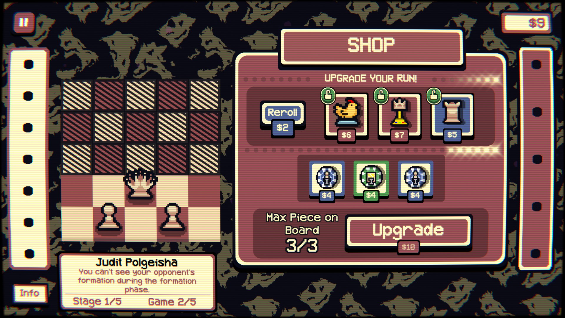 The shop screen in Gambonanza.