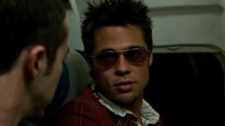 Tyler in Fight Club on a plane. 