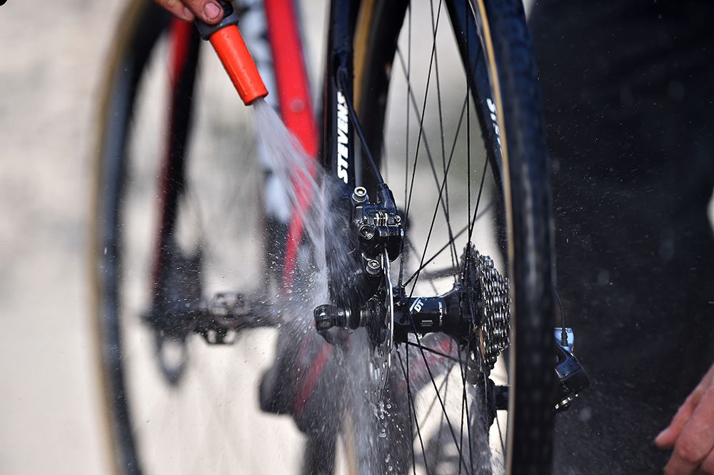 Bike cleaning was necessary in Sunday.