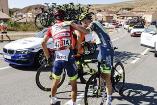 Vuelta Espana 2021 - 76th Edition - 4th stage El Burgo de Osma - Molina de Aragon 163,9 km - 17/08/2021 - Crash - Rein Taaramae (EST - Intermarche' - Wanty - Gobert Materiaux) - photo Luis Angel Gomez/BettiniPhotoÂ©2021 