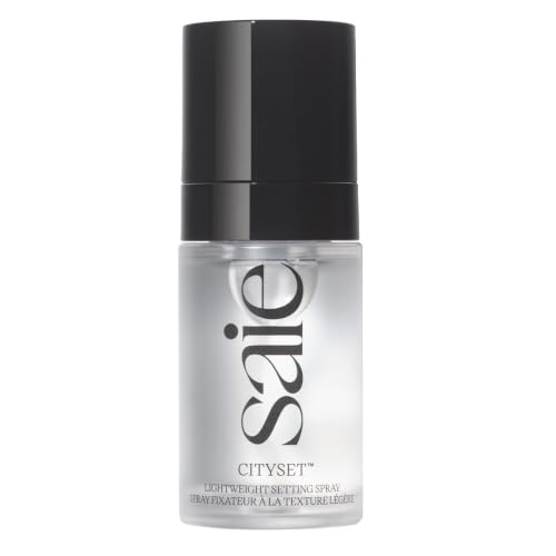 Saie Mini Cityset Makeup Setting Spray - Non-Aerosol Face Mist - 16-Hour Hydrating Setting Spray - Natural, Dewy Finish - Ultra-Fine, Non-Comedogenic Facial Mist - Travel Size Makeup - Vegan (1.01 Oz)