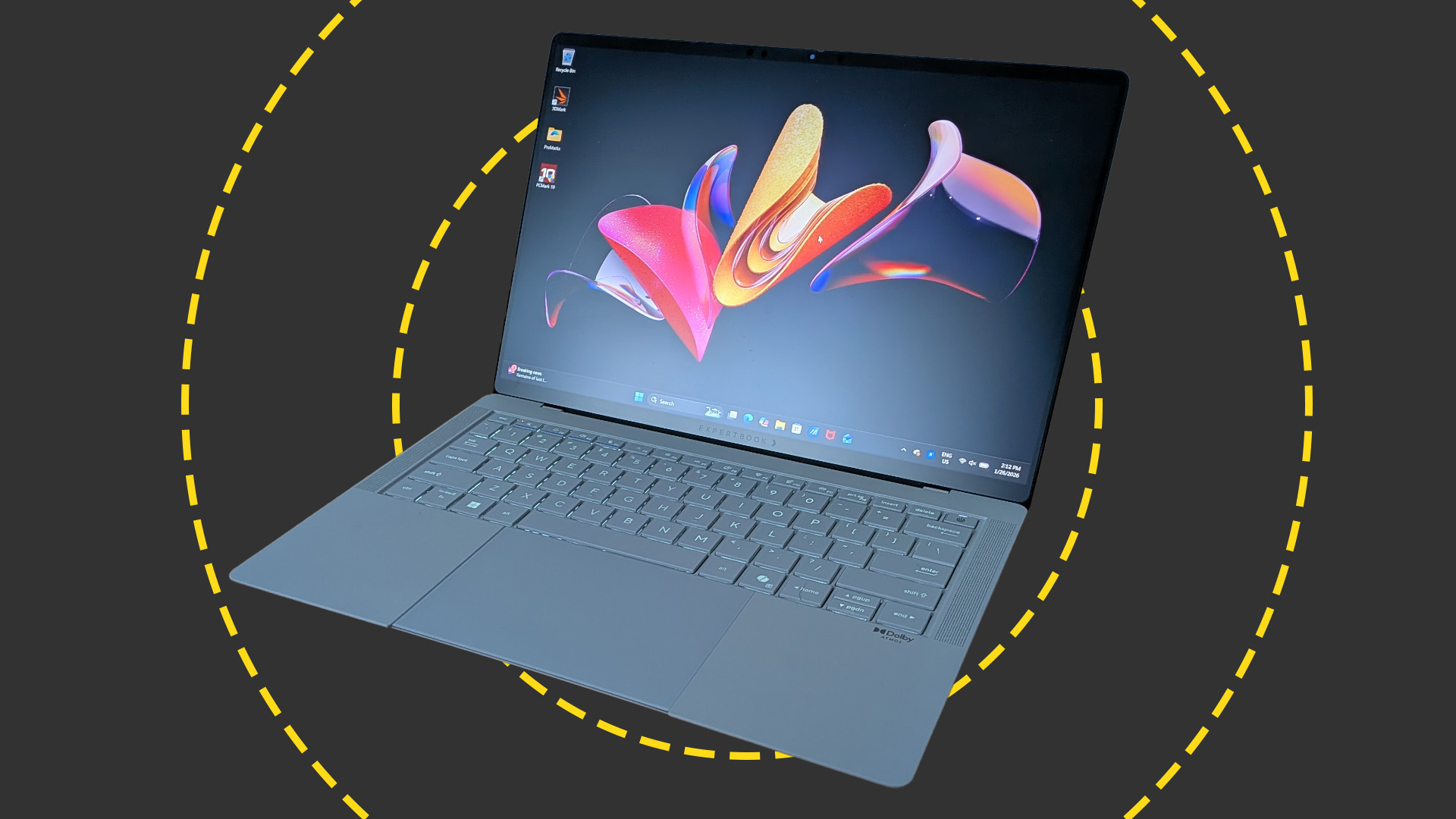 The Asus ExpertBook Ultra on the ITPro background