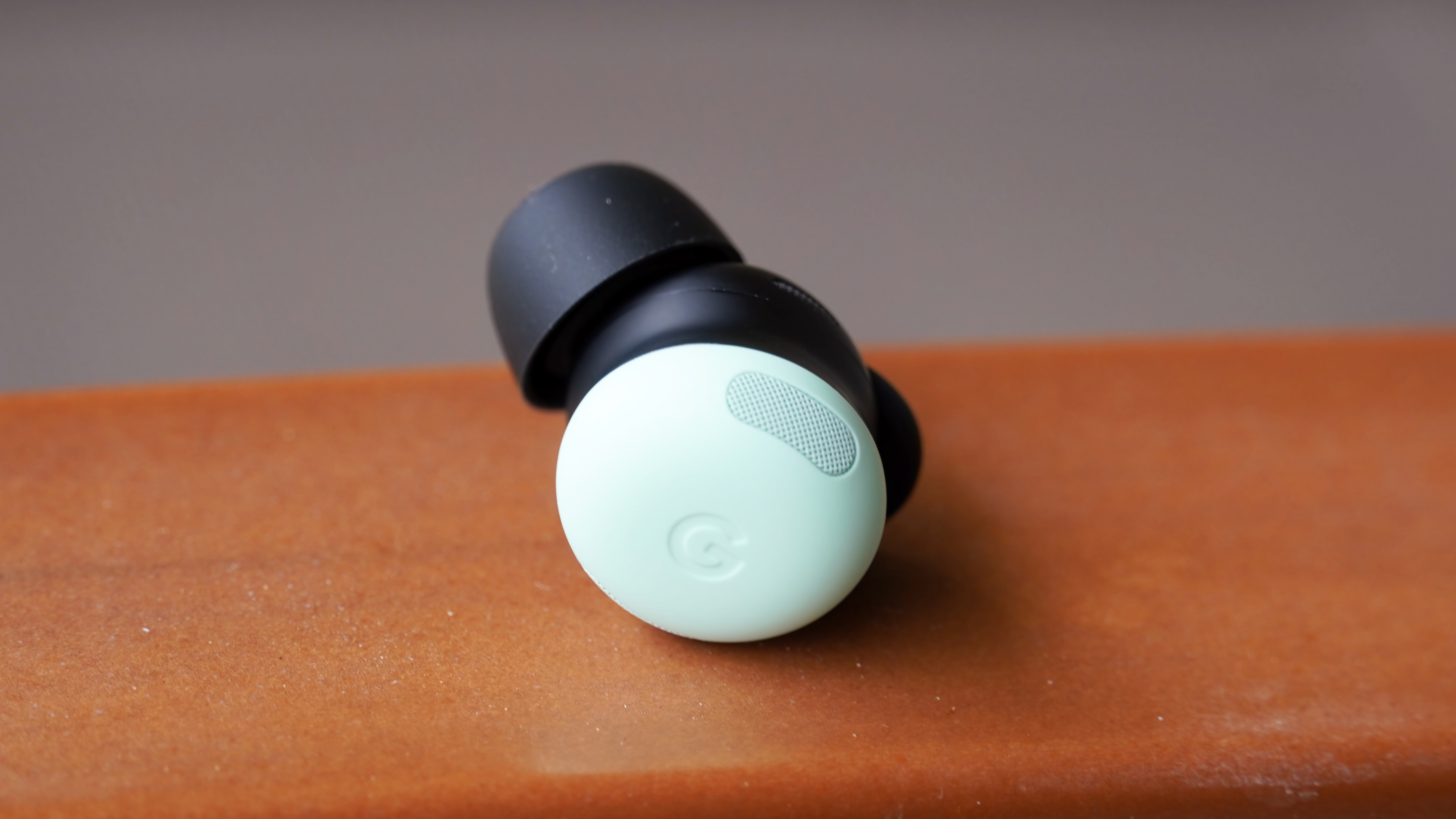 The Google Pixel Buds Pro 2 in the Mint colorway.