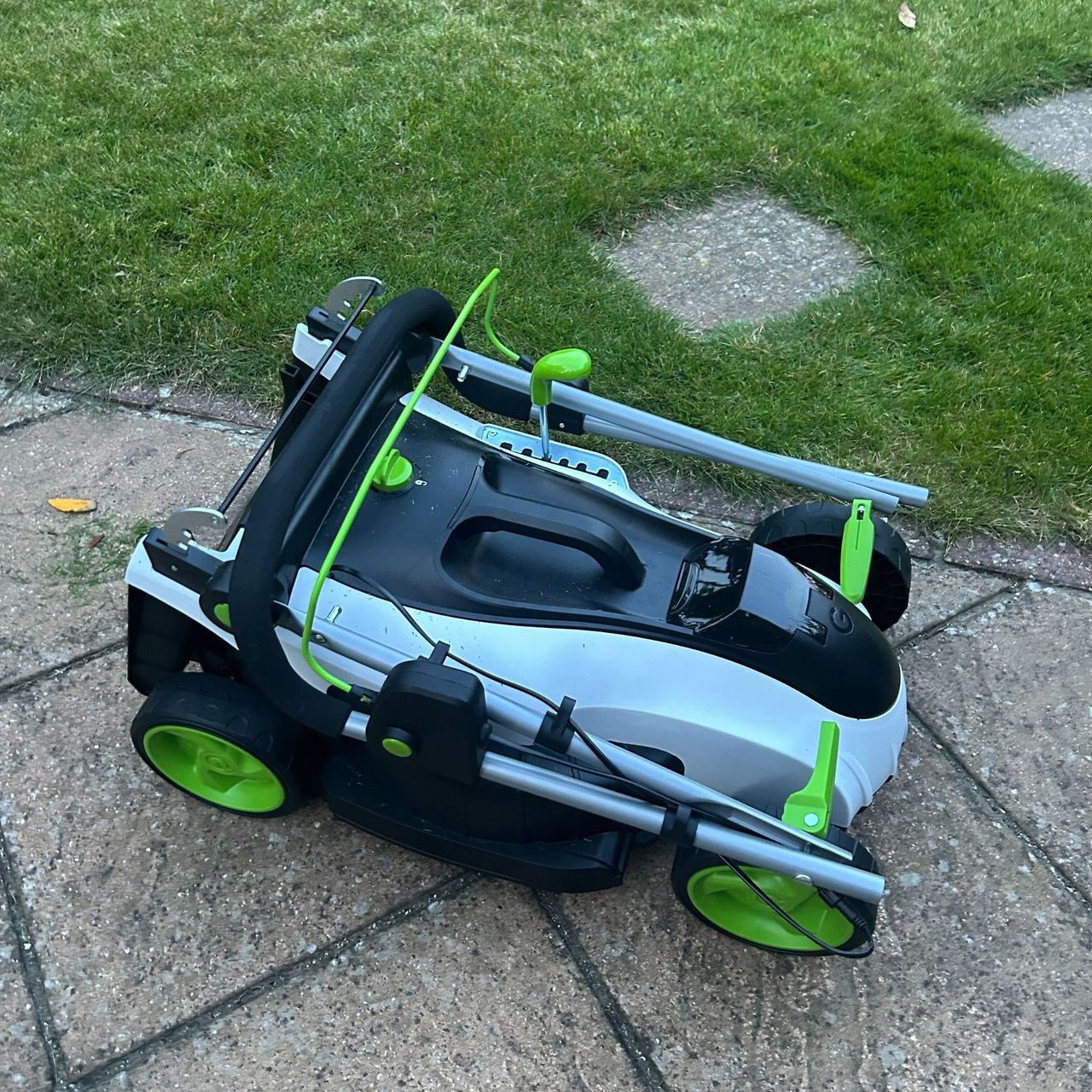 Collapsed Gtech Cordless Lawnmower CLM50