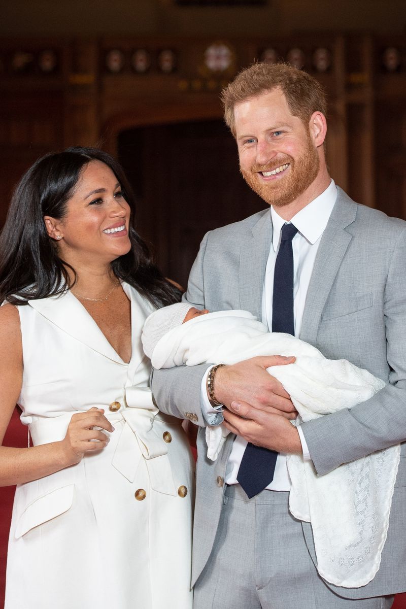 The Duke &amp; Duchess Of Sussex Pose With Their Newborn Son