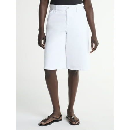 Scoop Women’s and Women’s Plus Denim Bermuda Shorts, Sizes 0-28 Plus