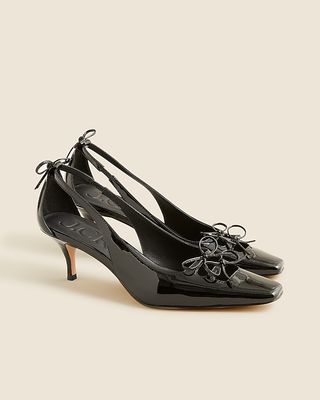 Leona Slingback Bow Heels in Patent Leather