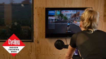 Image shows a rider completing one of the best zwift workouts.