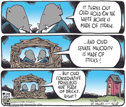 Political Cartoon U.S. Trump White House Conservatives