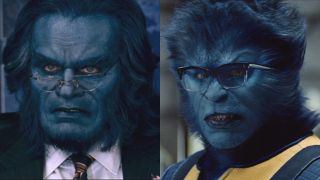 Kelsey Grammer's Beast pictured in X-Men: The Last Stand, next to Nicholas Hoult's incarnation, shown in X-Men: First Class.