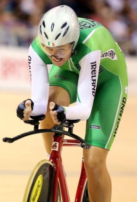 Irishwoman Caroline Ryan went top of the leader board for a good while in the Omnium Pursuit.
