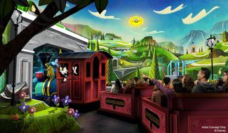 A rendering of Mickey & Minnie's Runaway Railway