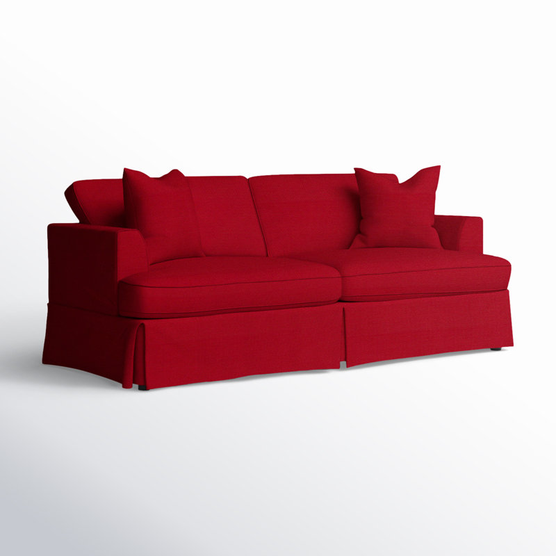 Wayfair Custom Upholstery&amp;trade; Lucia 93" Recessed Arm Slipcovered Sofa Bed &amp;amp; Reviews | Wayfair