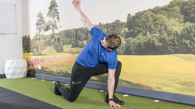 Pec Stretch with an Exercise Ball  Golf Loopy - Play Your Golf Like a  Champion