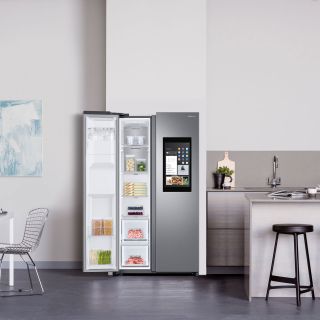 Samsung Family Hub fridge in kitchen