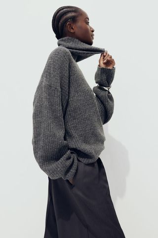 Oversized Polo-Neck Jumper