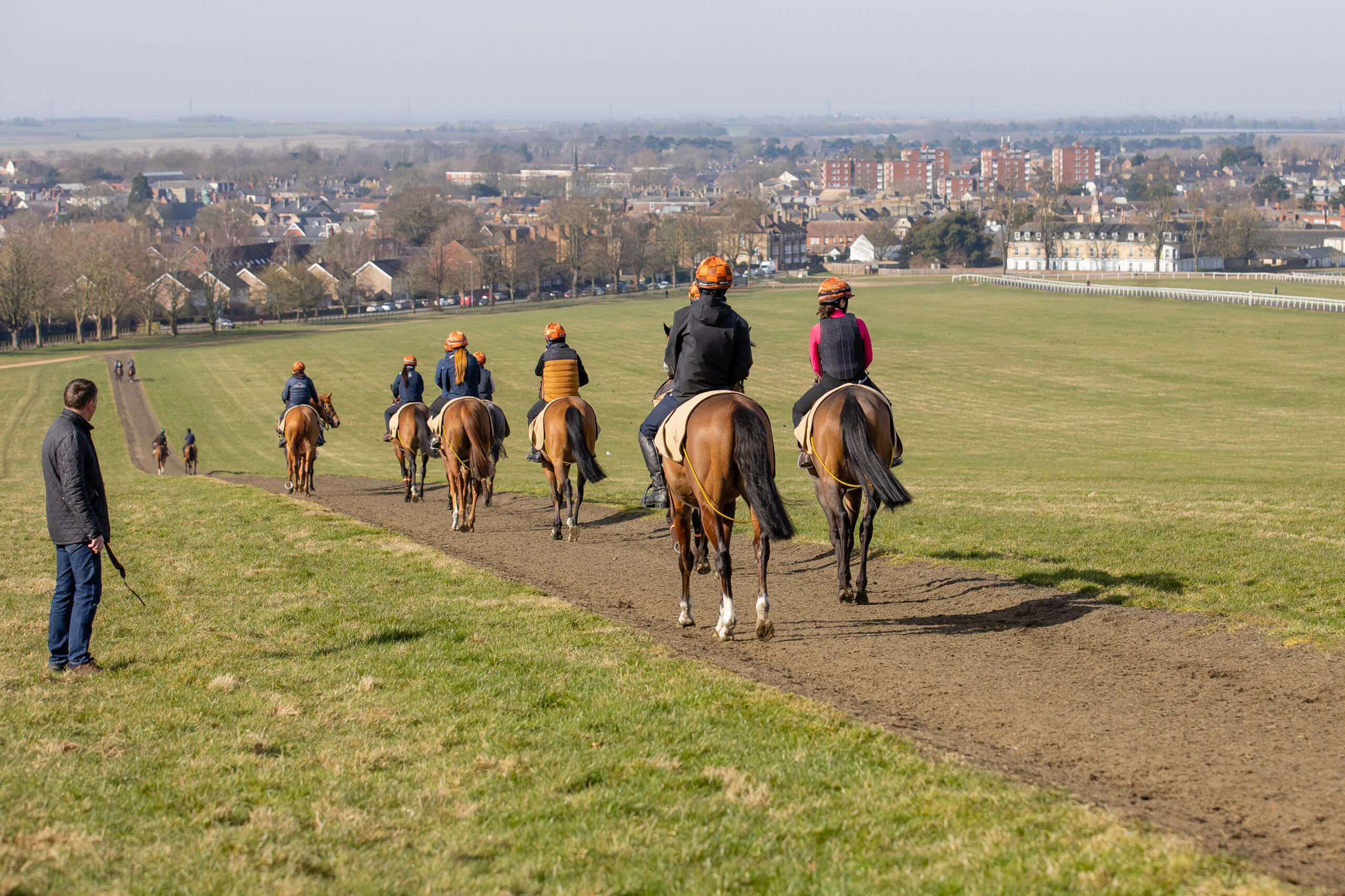 On the Warren Hill gallops with Sir Mark Prescott's string.